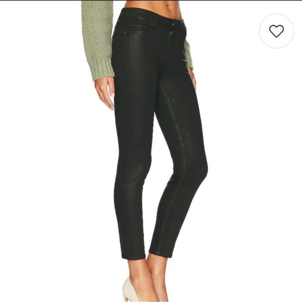 PAIGE Verdugo Ankle in Deep Emerald Luxe Coating super Stretch size 27 US